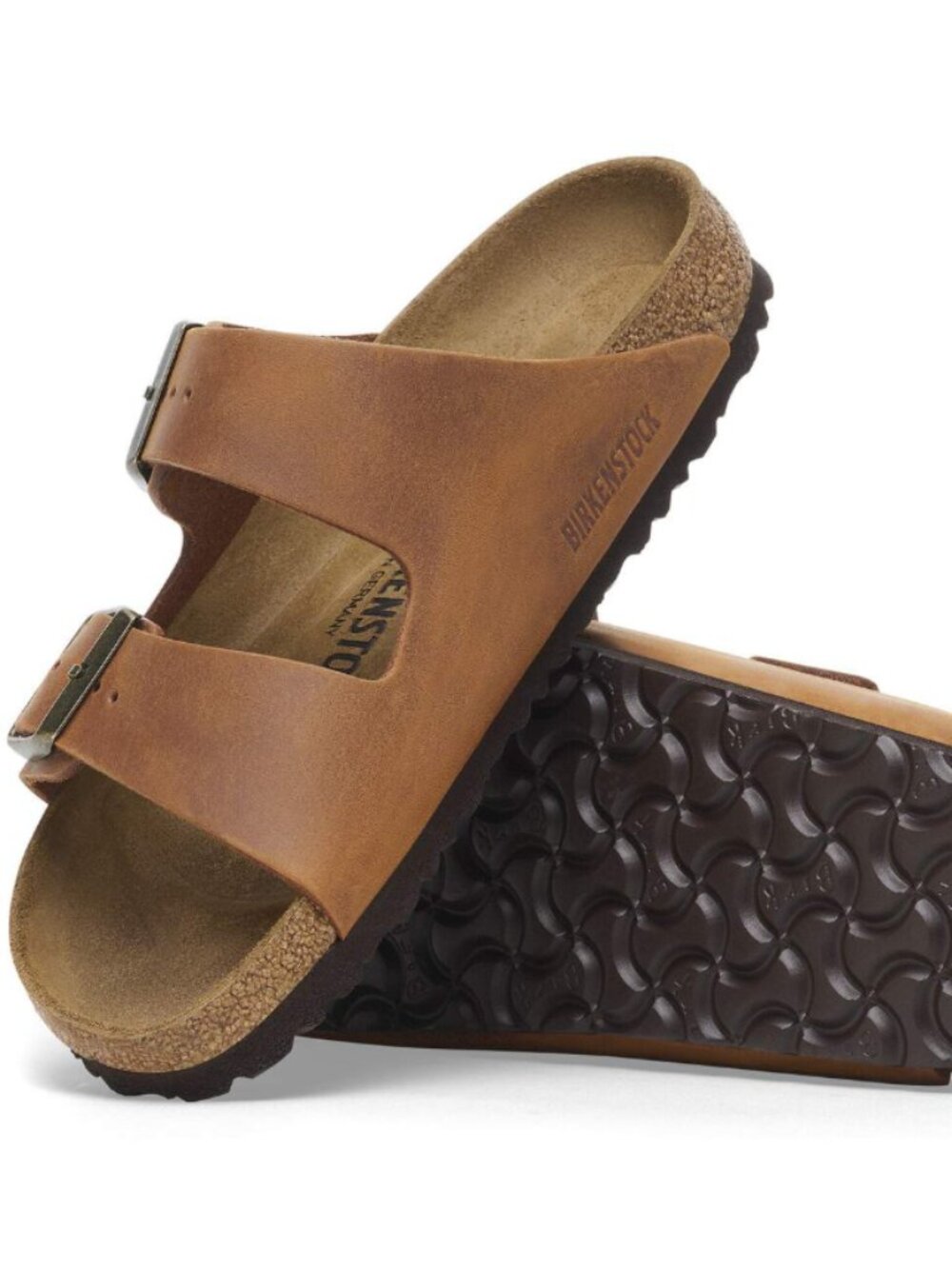 Birkenstock Arizona Cognac Oiled Leather Regular Width Sandals
